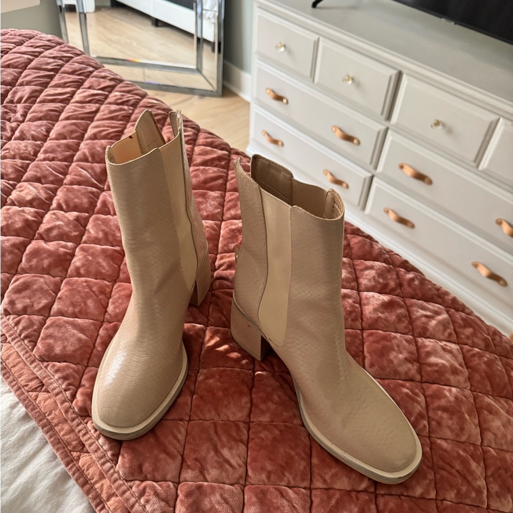 Elegant Cream Ankle Boots